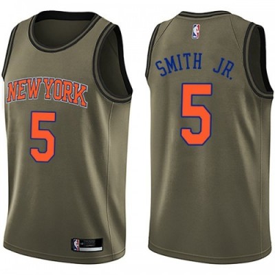 Nike New York Knicks #5 Dennis Smith Jr Green Youth NBA Swingman Salute to Service Jersey